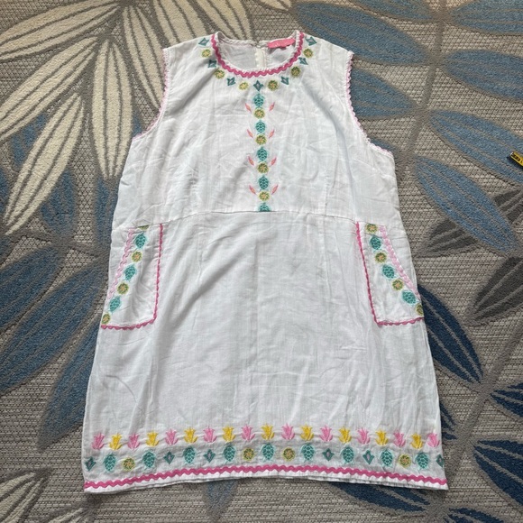 Simply Southern NWT Women’s Embroidered Turtle Floral White Cotton Dress Sz XXL - Picture 1 of 9